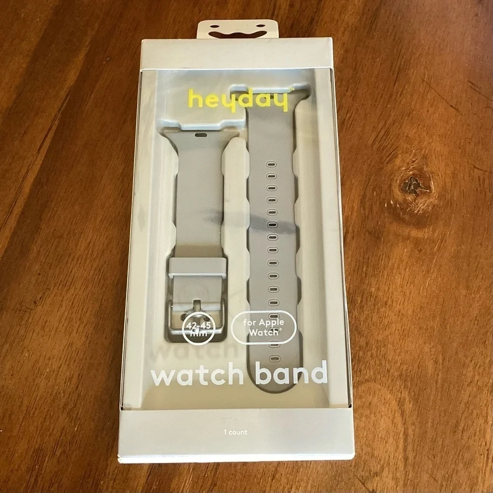 Heyday 42-45mm Silicone Watch Band‎ for Apple Watch, Light Gray NEW